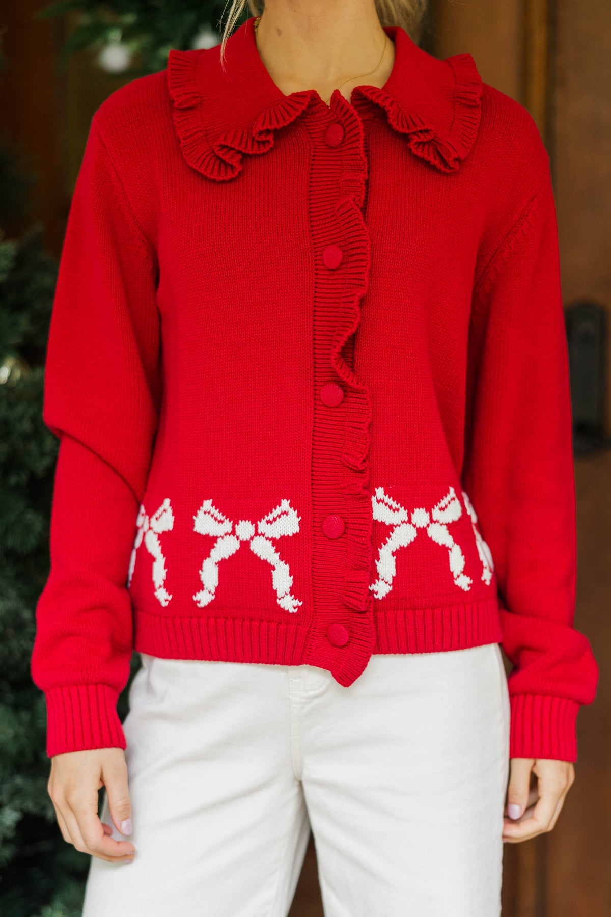 Tied With A Ribbon Red Cardigan – Shop the Mint