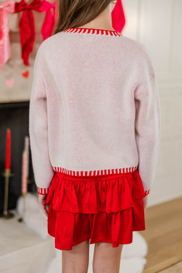 Girls: Wrapped With A Bow Cream Sweater