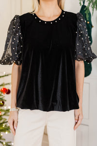 The Georgia Black Velvet Blouse