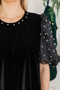 The Georgia Black Velvet Blouse