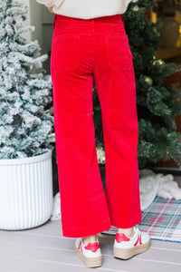 Big Dreams Red Corduroy Wide Leg Jeans
