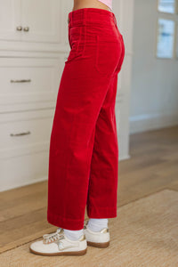Big Dreams Red Corduroy Wide Leg Jeans