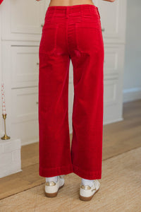 Big Dreams Red Corduroy Wide Leg Jeans