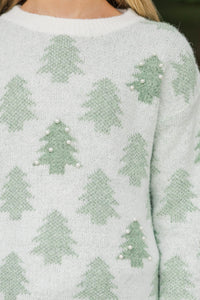 Girls: In The Spirit Cream Christmas Tree Sweater