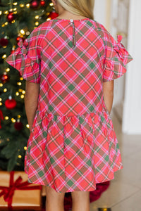 Girls: Always A Good Day Red Plaid Mini Dress
