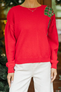 Seasons Greetings Red Sequin Sweater