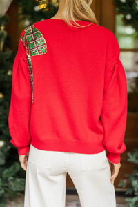 Seasons Greetings Red Sequin Sweater