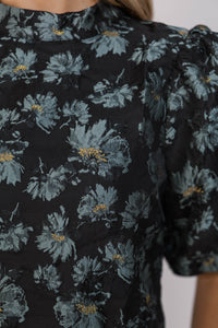 Time Goes By Black Floral Brocade Blouse
