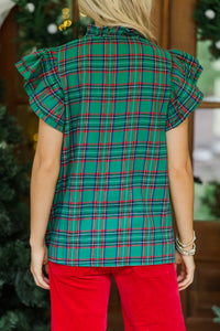 Magical Nights Emerald Plaid Blouse