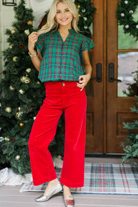 Magical Nights Emerald Plaid Blouse