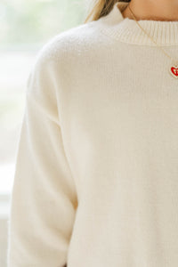 Girls: The Allie Cream Plaid Sweater