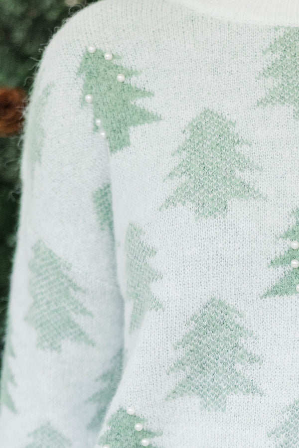 In The Spirit Cream Christmas Tree Sweater