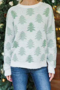 In The Spirit Cream Christmas Tree Sweater