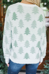 In The Spirit Cream Christmas Tree Sweater