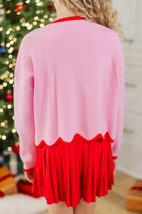 Girls: Working For You Pink Holiday Sweater