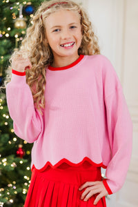 Girls: Working For You Pink Holiday Sweater