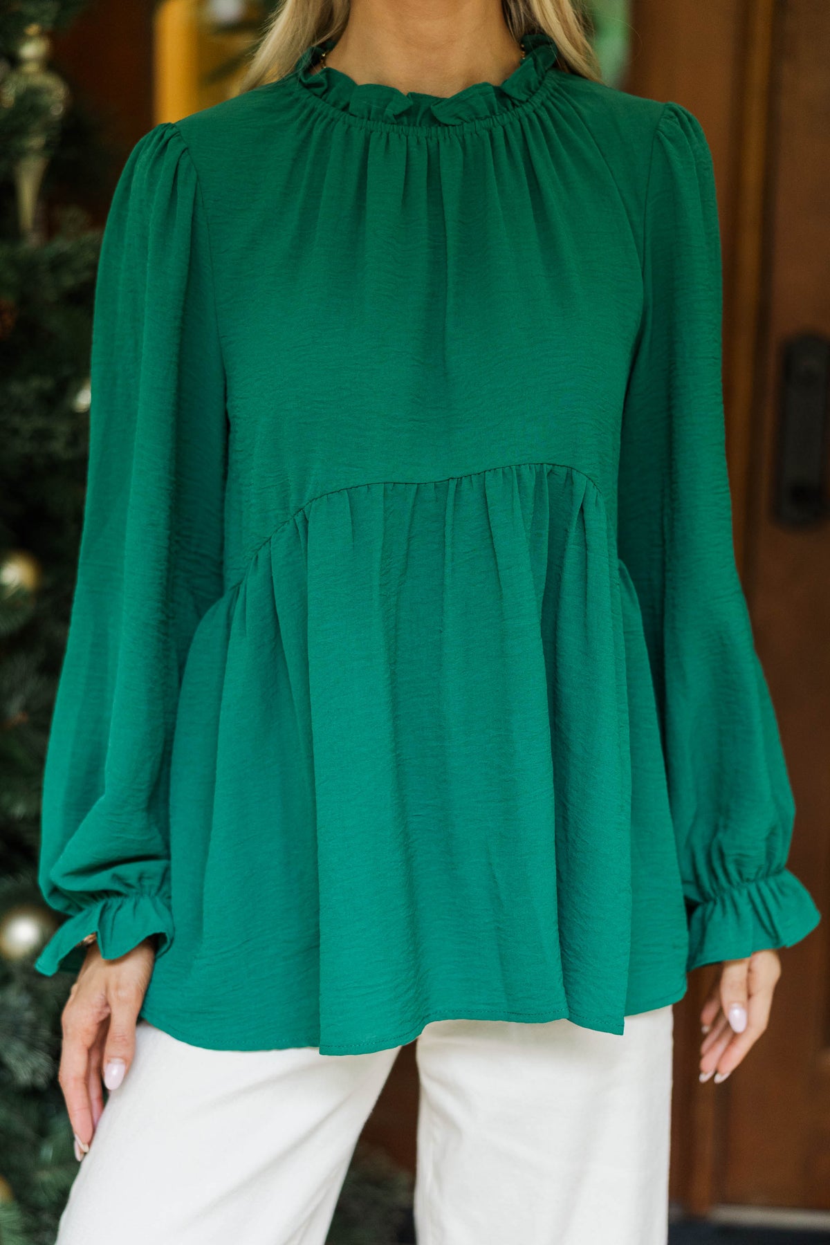 Making Moves Emerald Green Blouse - Shop the Mint