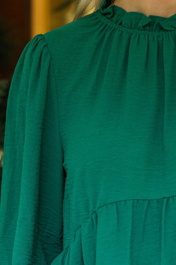 Making Moves Emerald Green Blouse