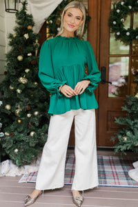 Making Moves Emerald Green Blouse