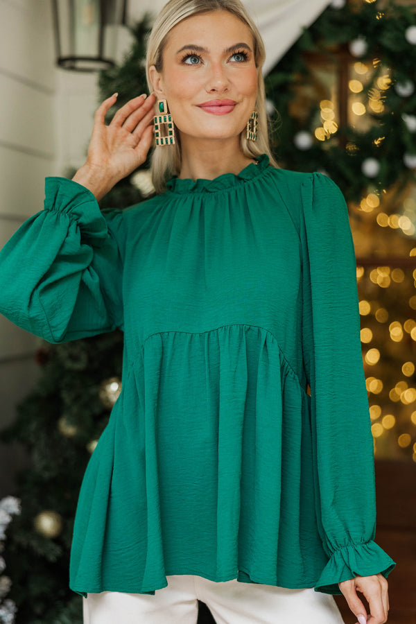 Making Moves Emerald Green Blouse