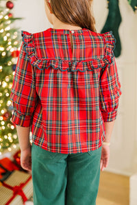 Girls: On Break Red Plaid Blouse