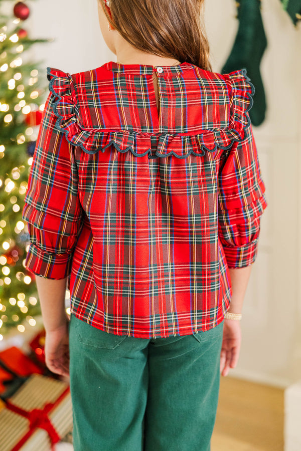 Girls: On Break Red Plaid Blouse