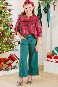 Girls: On Break Red Plaid Blouse