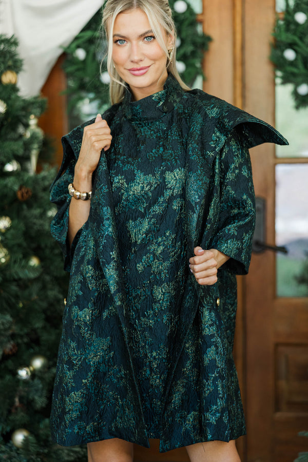 Best Days Are Here Emerald Floral Brocade Jacket
