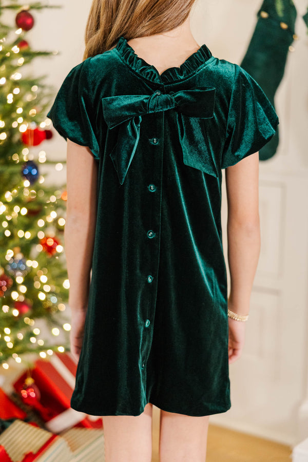 Girls: The Amanda Emerald Green Velvet Dress