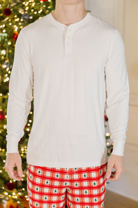 Mens: Laid Back Red Novelty Bamboo Pajama Set