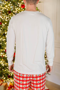 Mens: Laid Back Red Novelty Bamboo Pajama Set