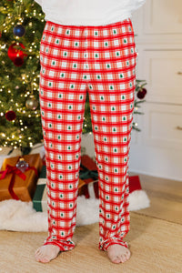 Mens: Laid Back Red Novelty Bamboo Pajama Set