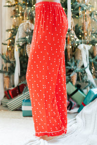 Stay Awhile Red Bow Print Bamboo Pajama Set