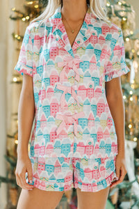 All The Comfort Pink Christmas Village Pajama Set