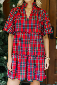 Feeling Your Best Red Tartan Plaid Dress