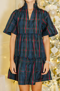 Feeling Your Best Navy Plaid Dress