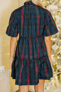 Feeling Your Best Navy Plaid Dress
