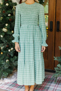 Best Day Emerald Gingham Midi Dress