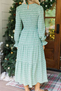Best Day Emerald Gingham Midi Dress