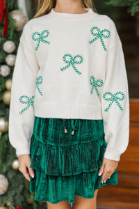 Girls: The Laura Cream Bow Sweater