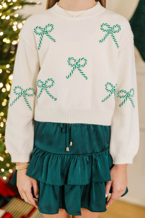 Girls: The Laura Cream Bow Sweater