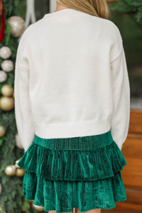 Girls: The Laura Cream Bow Sweater