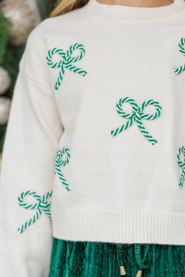 Girls: The Laura Cream Bow Sweater