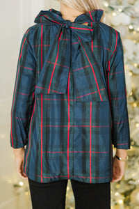 This Is It Navy Plaid Blouse