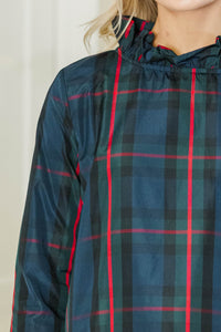 This Is It Navy Plaid Blouse