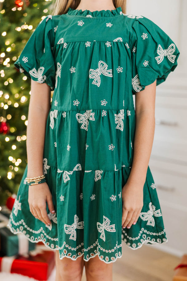 Girls: The Miranda Emerald Eyelet Dress