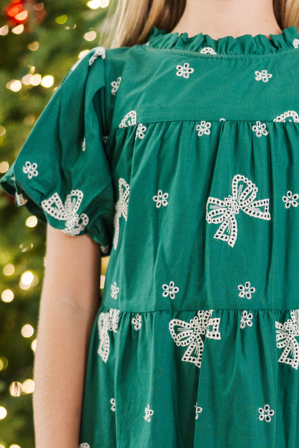 Girls: The Miranda Emerald Eyelet Dress