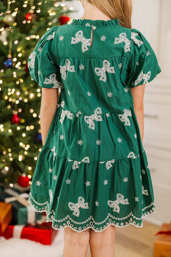 Girls: The Miranda Emerald Eyelet Dress