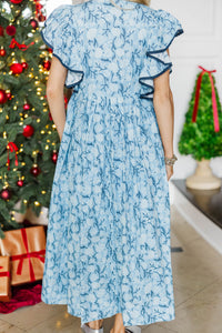 NURSING COLLECTION: Closer Than Ever Light Blue Toile Dress