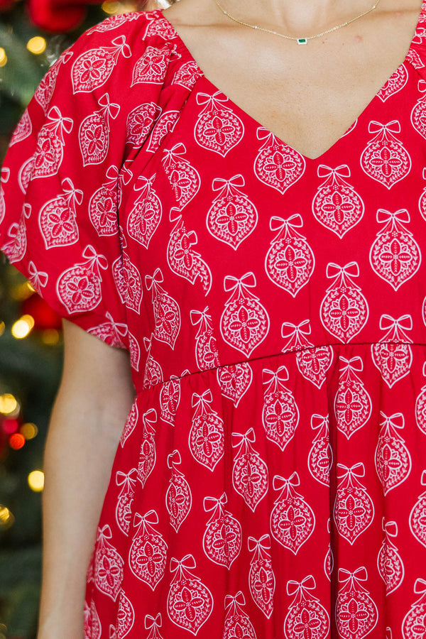 NURSING COLLECTION: Falling In Love Red Medallion Maxi Dress